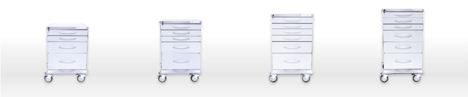 Diagram of medical cart heights