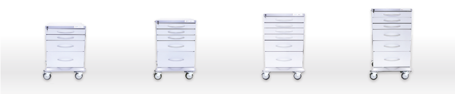 Diagram of medical cart heights