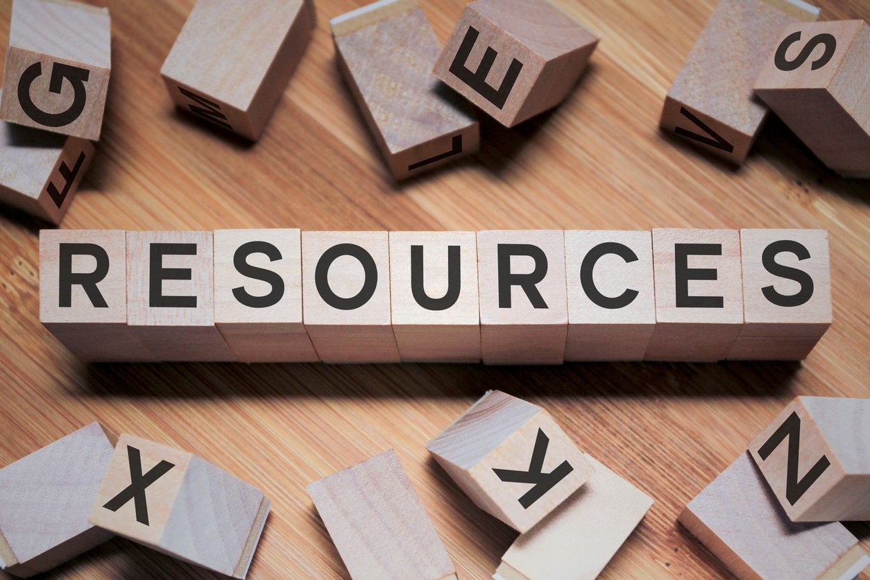 Resources Word In Wooden Cube